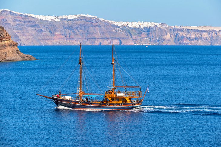 Boat tour off Santorini