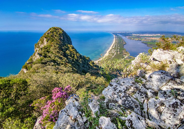 View from Mount Circeo to Spiaggia de Sabaudia