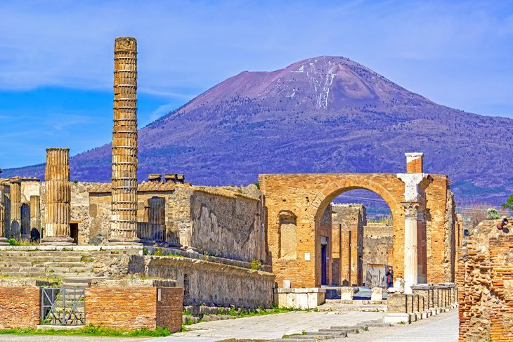 Pompeii with Mt. Vesuvius in the distance