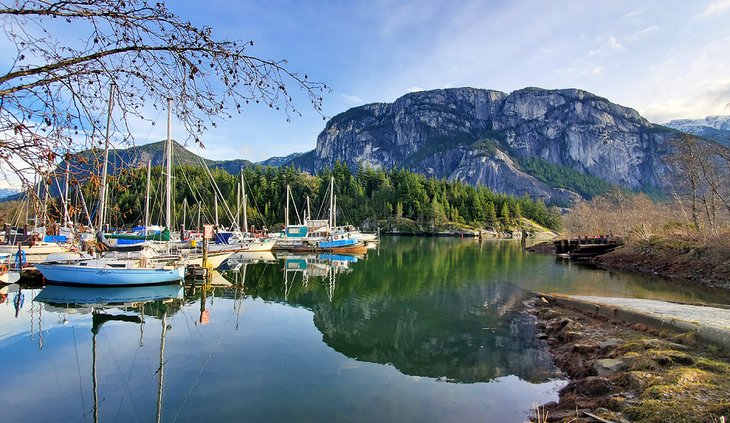 Boats at the docks in Squamish