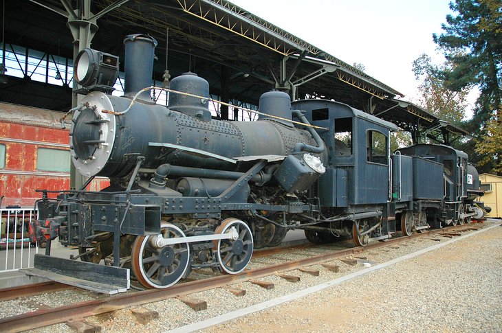 Steam train at the Travel Town Museum in Los Angeles