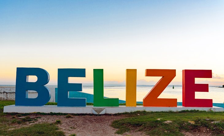 Colorful Belize sign in Belize City