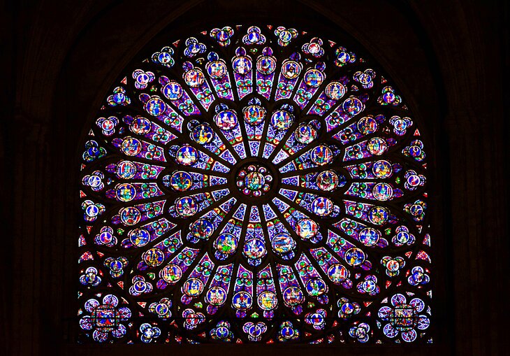 Stained-glass windows in Notre Dame