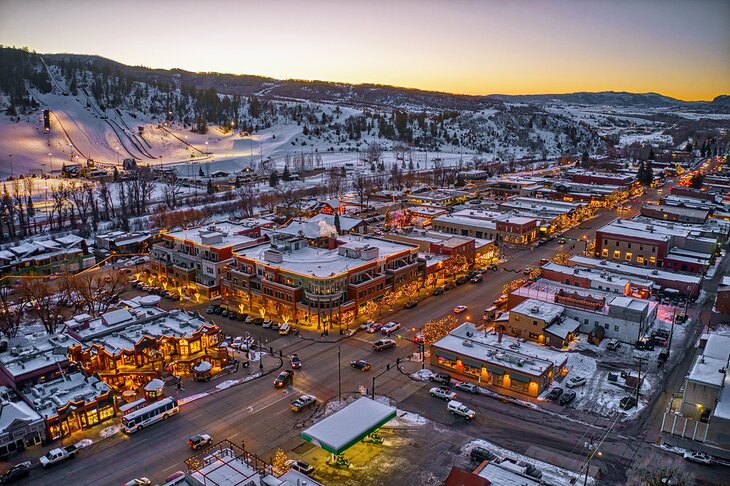 Aerial view of downtown Steamboat Springs