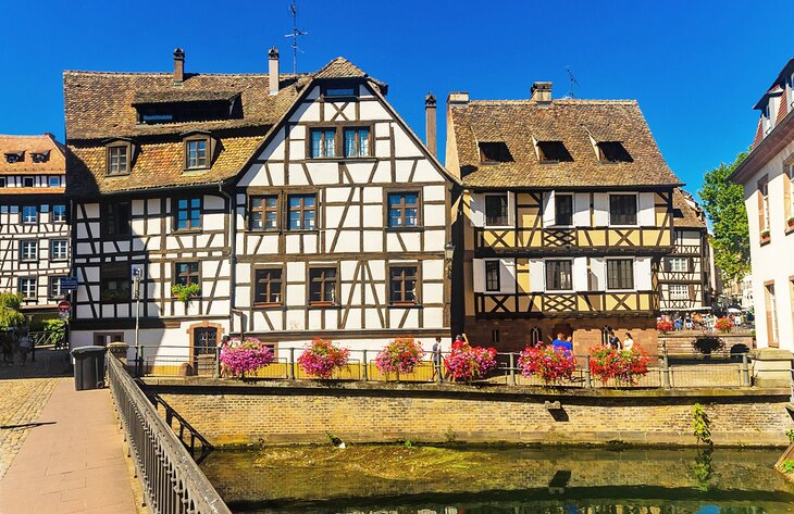 Half-timbered homes along a canal in the Quartier Krutenau