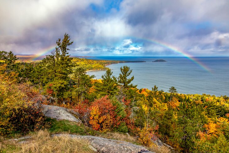 View of a rainbow from Sugarloaf Mountain