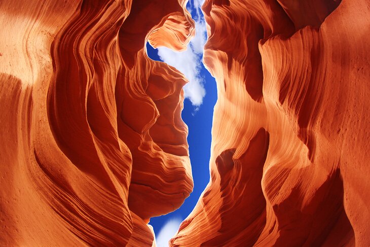 View of the sky from Antelope Canyon