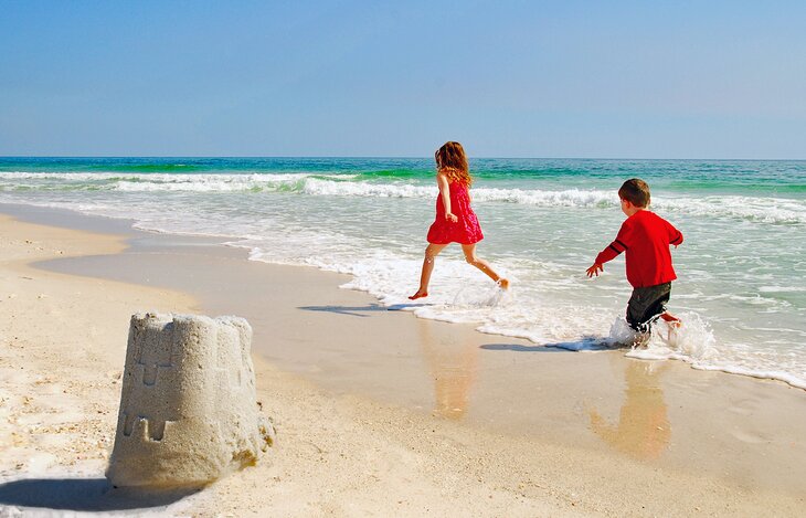 Kids playing on a Florida beach