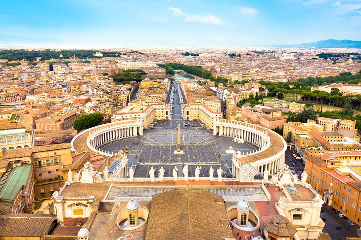 Aerial view of Saint Peter's Square in Vatican City