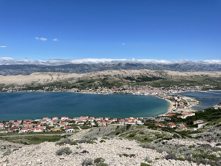View over Pag and beach