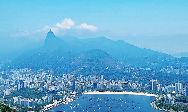 View over Rio de Janeiro to Christ the Redeemer from Sugarloaf