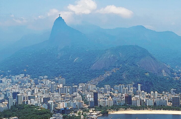 Christ the Redeemer on a mountaintop above Rio de Janeiro