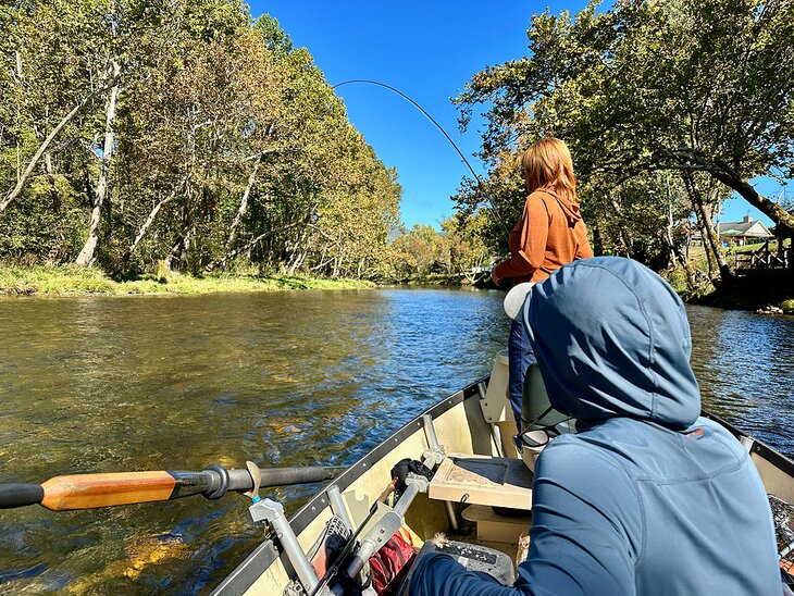 Author Anietra Hamper float fishing in North Carolina