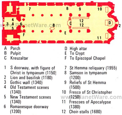 Gurk Cathedral - Floor plan map