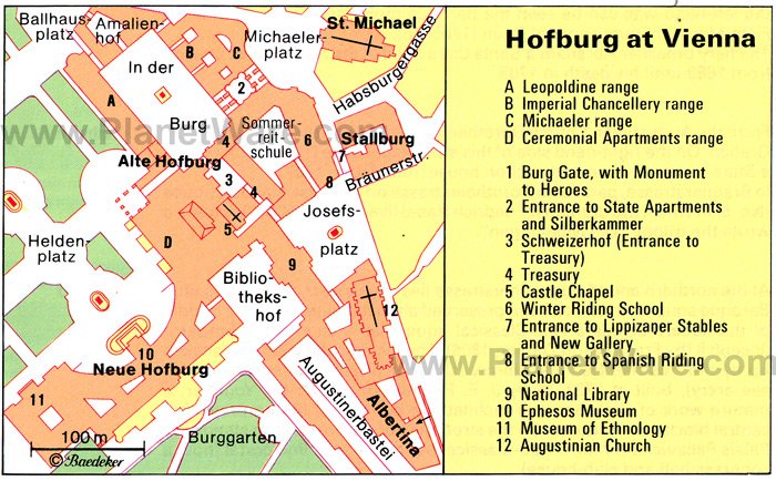 Hofburg at Vienna - Floor plan map