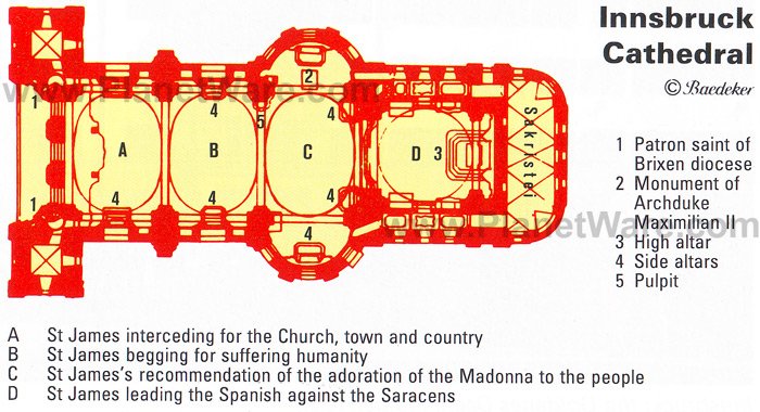 Innsbruck Cathedral - Floor plan map