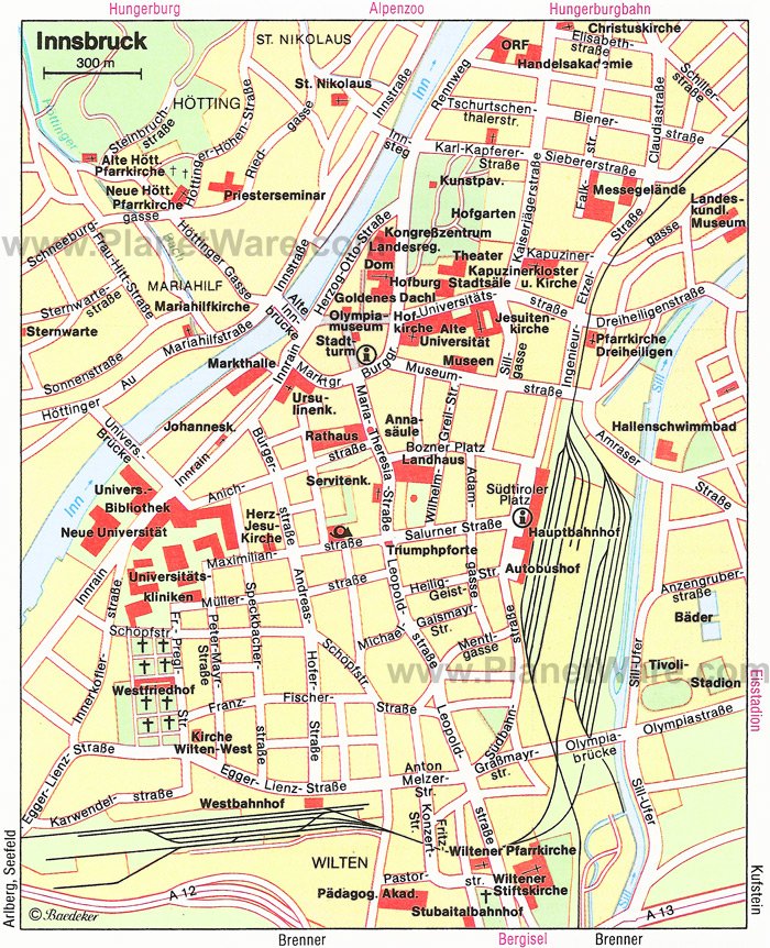 Innsbruck Map - Tourist Attractions