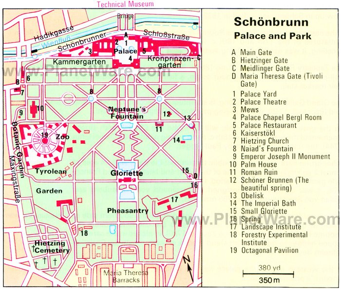 Schönbrunn Palace and Park - Floor plan map