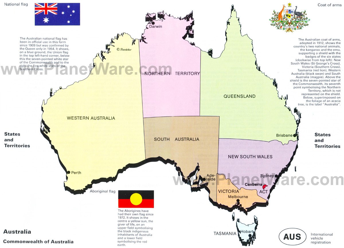 Australia States And Territories Map List Of Australia States And Territories