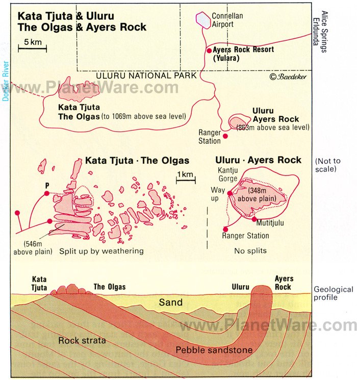 Kata Tjuta, Uluru, The Olgas, & Ayers Rock - Floor plan map