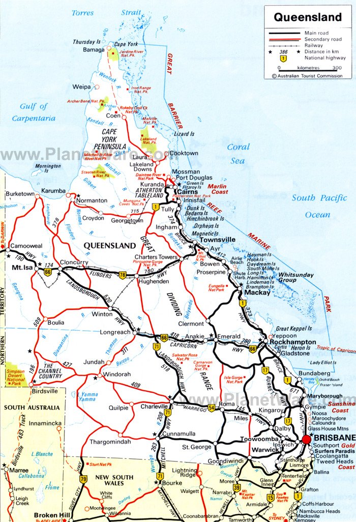 queensland tourism map