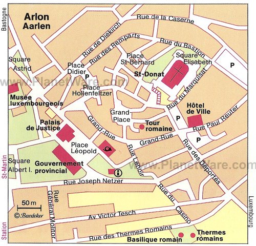 Arlon Map - Tourist Attractions