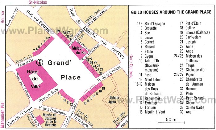 Brussels Grand' Place - Layout map
