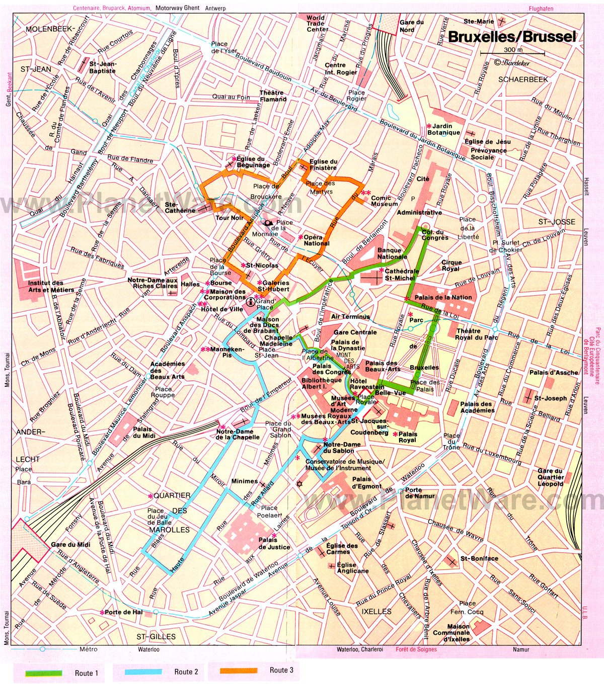 walking brussels tourist map