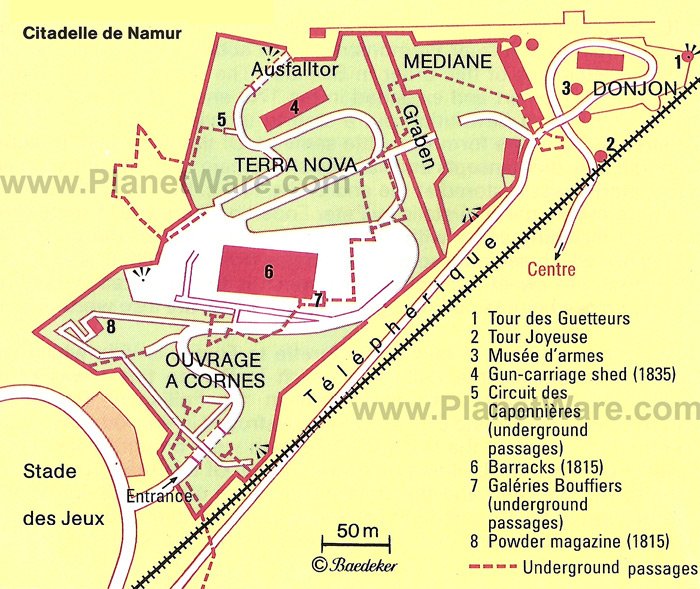 Citadelle de Namur - Floor plan map