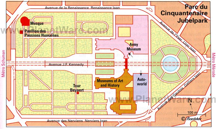 Parc du Cinquantenaire Jubelpark - Layout map