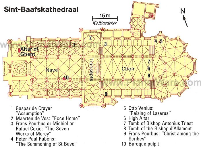 Sint-Baafskathedraal - Floor plan map