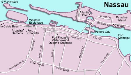 Carte de Nassau - Attractions touristiques