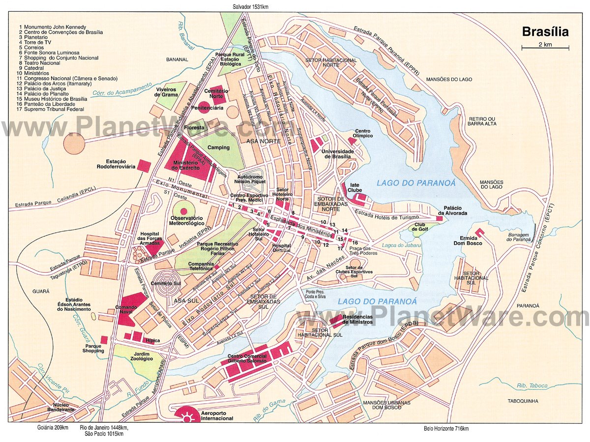 Brasilia Map - Tourist Attractions