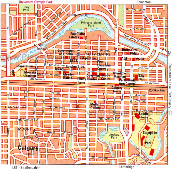 Calgary Map - Tourist Attractions