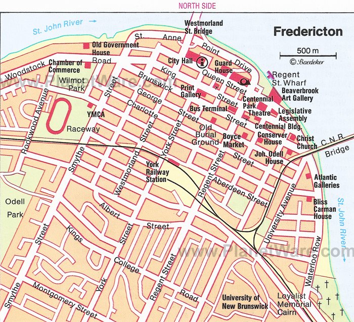 Fredericton Map - Tourist Attractions