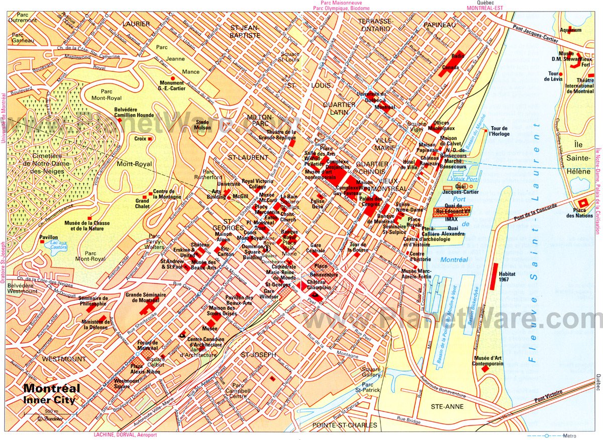 Montreal Map - Tourist Attractions