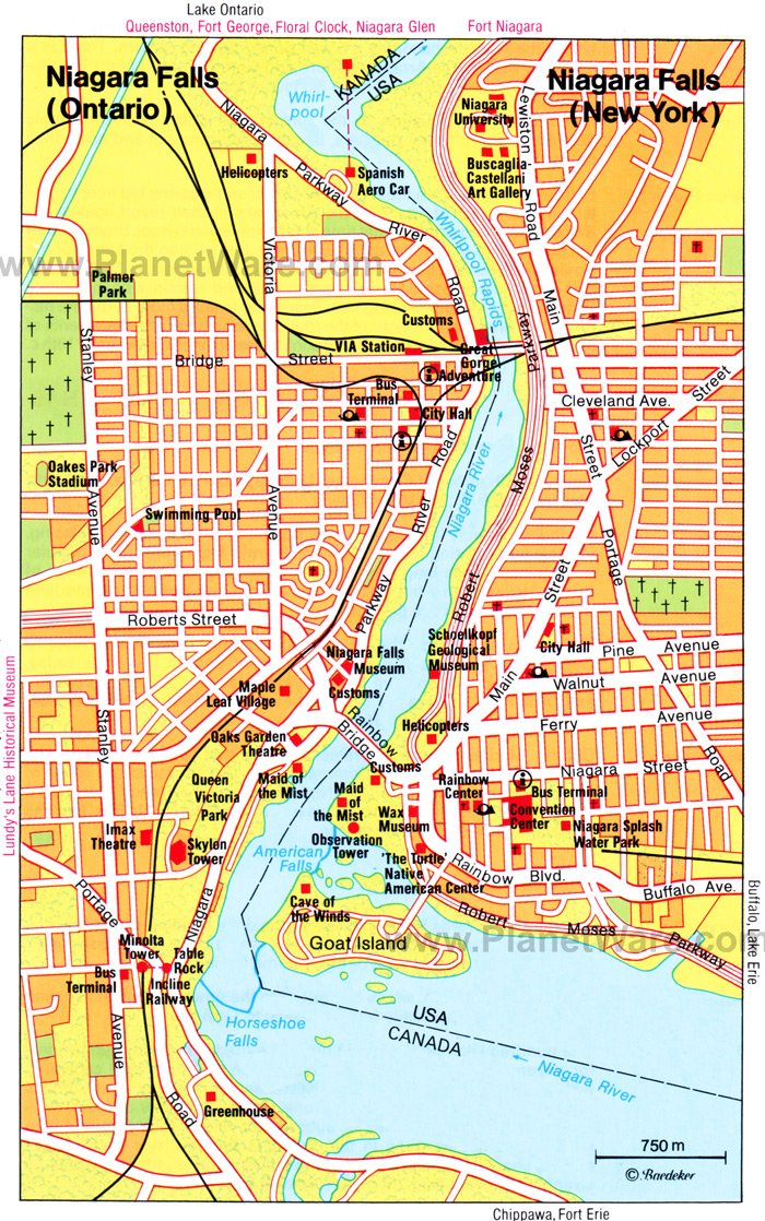 Niagara Falls Map - Tourist Attractions