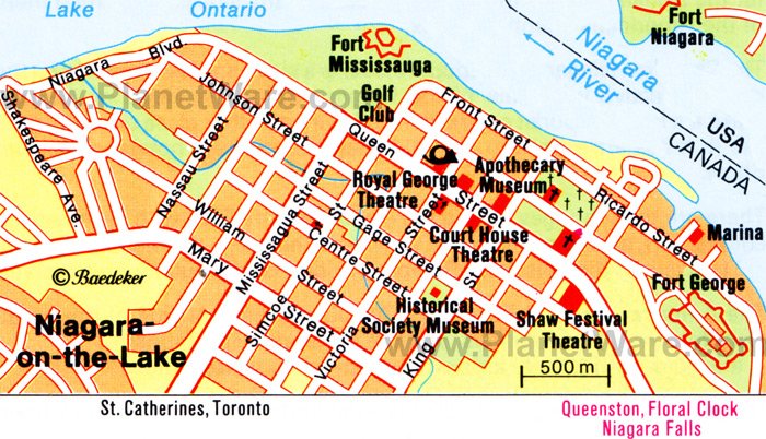 Niagara-on-the-Lake Map - Tourist Attractions