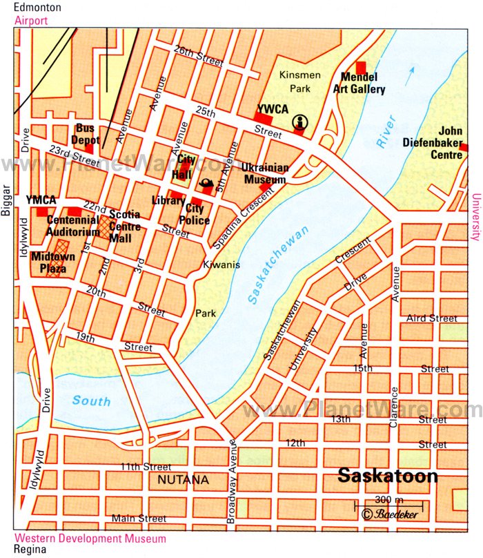 Saskatoon Map - Tourist Attractions