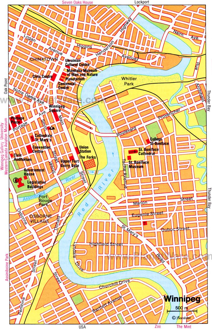 Winnipeg Map - Tourist Attractions