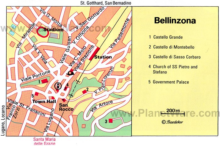 Bellinzona Map - Tourist Attractions