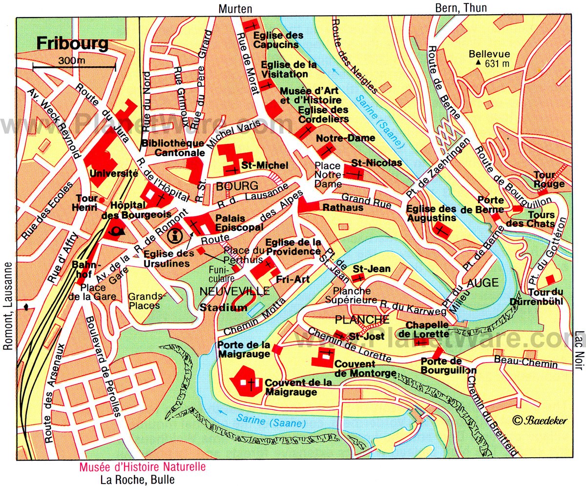 Fribourg Map - Tourist Attractions