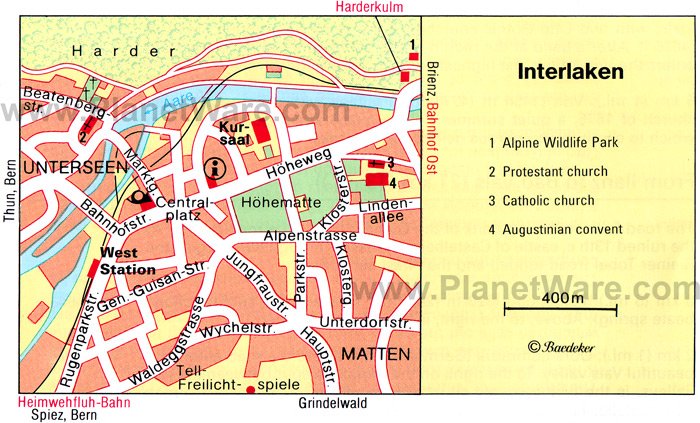 Interlaken Map - Tourist Attractions