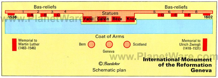 International Monument of the Reformation - Layout map