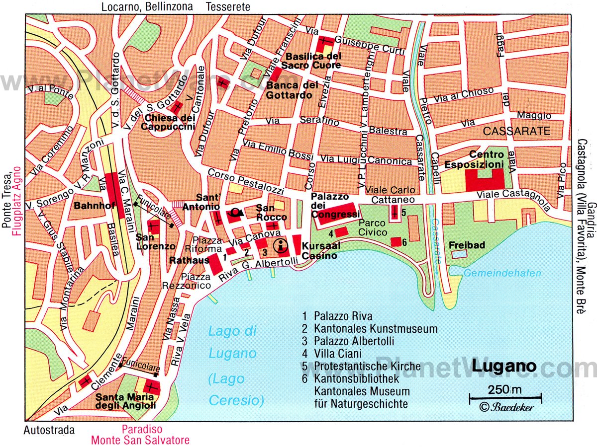 Lugano Map - Tourist Attractions