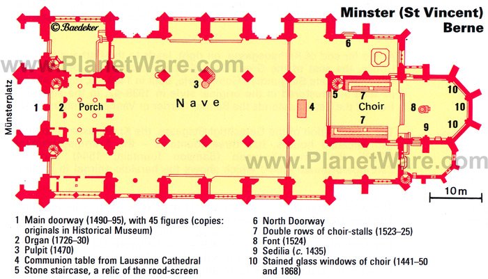 Minster (St Vincent) Berne - Floor plan map