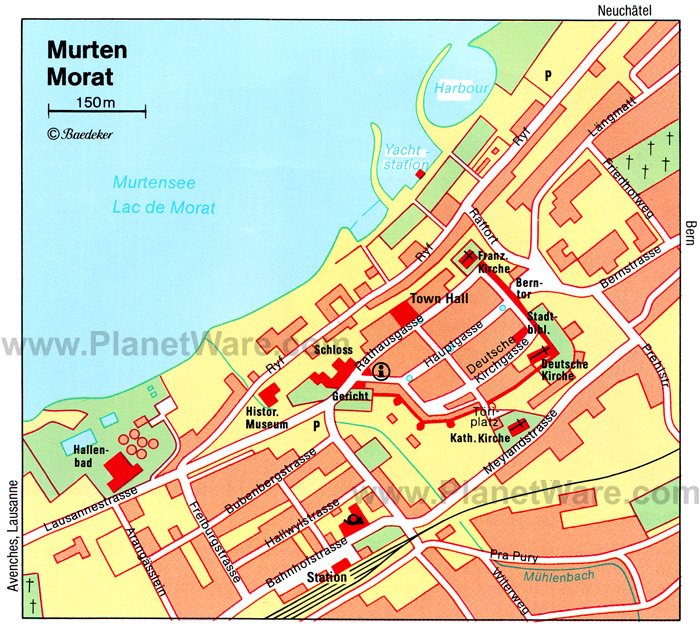 Carte de Morat (Morat) - Attractions touristiques