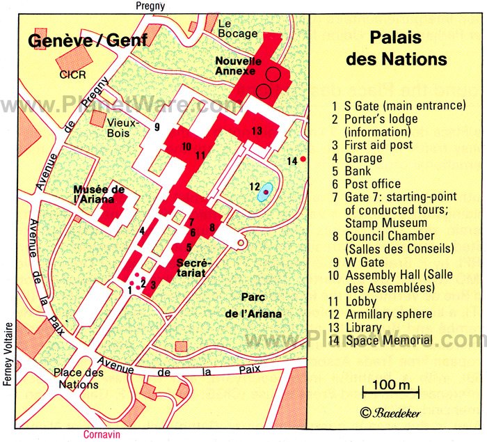 Palais des Nations - Floor plan map