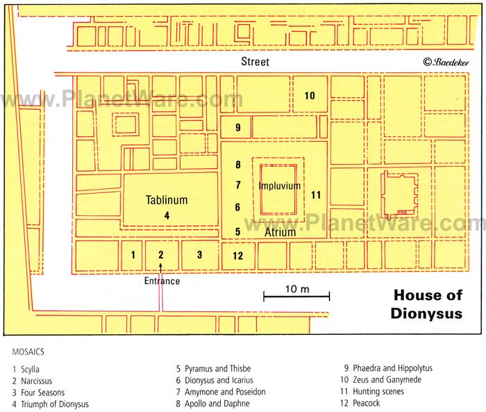 House of Dionysus - Floor plan map