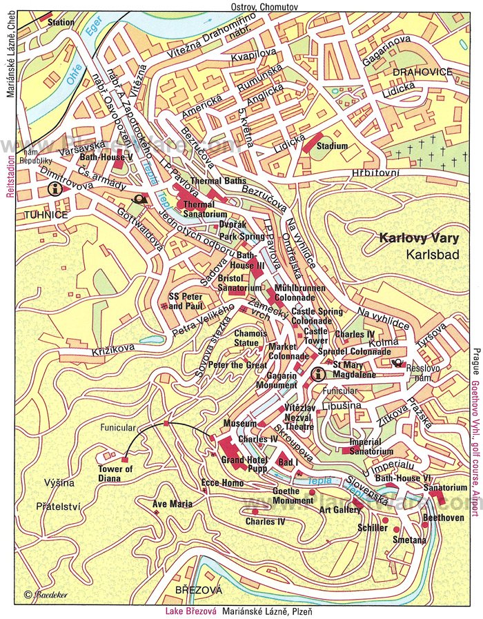 Karlovy Vary Map - Tourist Attractions